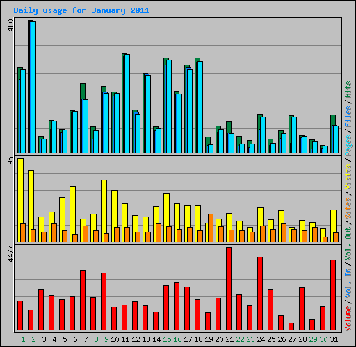 Daily usage for January 2011