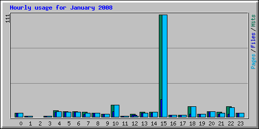 Hourly usage for January 2008