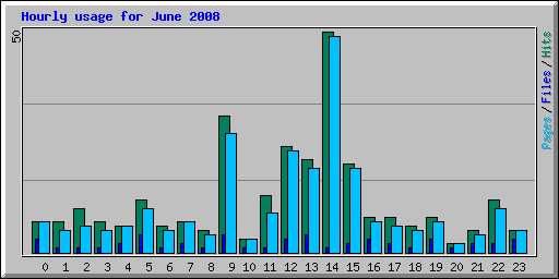 Hourly usage for June 2008