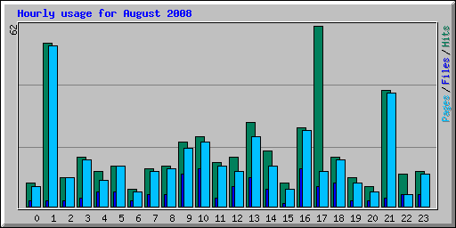 Hourly usage for August 2008