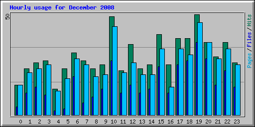 Hourly usage for December 2008