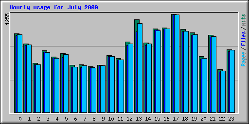 Hourly usage for July 2009