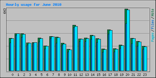 Hourly usage for June 2010