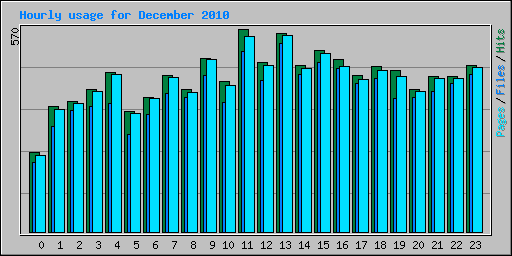 Hourly usage for December 2010