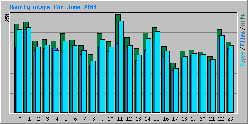 Hourly usage for June 2011