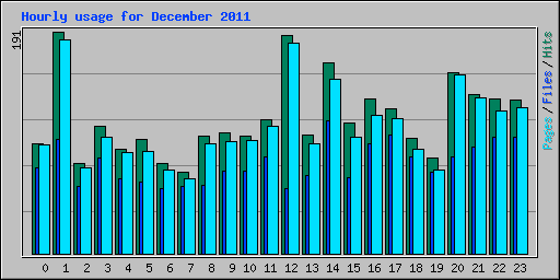 Hourly usage for December 2011