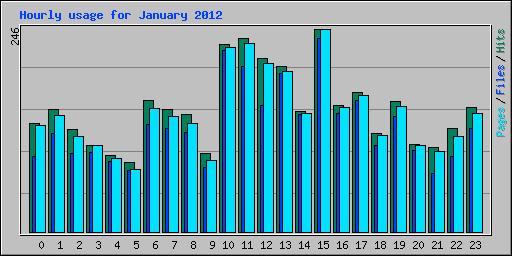 Hourly usage for January 2012