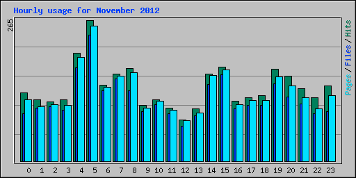 Hourly usage for November 2012