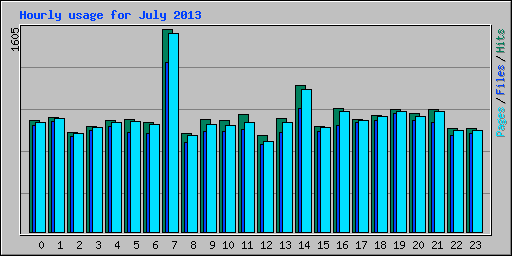 Hourly usage for July 2013