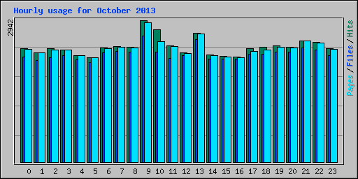 Hourly usage for October 2013