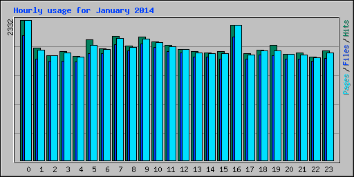 Hourly usage for January 2014