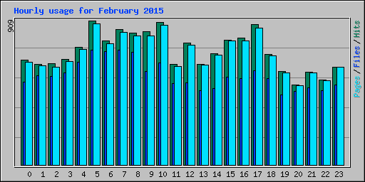 Hourly usage for February 2015