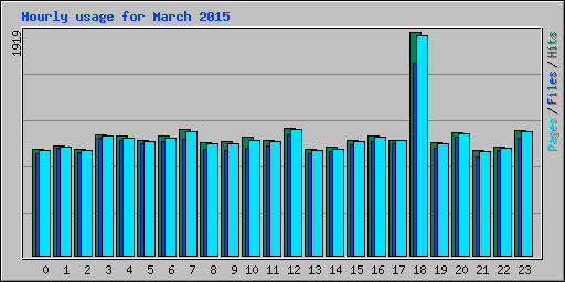 Hourly usage for March 2015